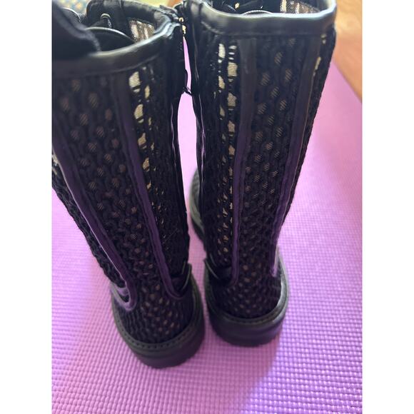 $1287 Jimmy Choo Womens Black Calfskin Ankle Combat Boots Size 36.5 - Picture 4 of 10